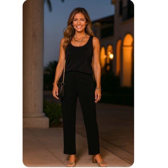 CHICO’S Travelers Classic Black Straight Leg Pants Size 1 (Fits Women’s M/8) - Picture 2 of 10